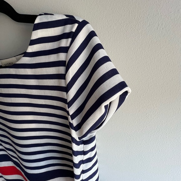 Everly Red, White & Navy Striped Tie-Back Top | Size S - Picture 3 of 7